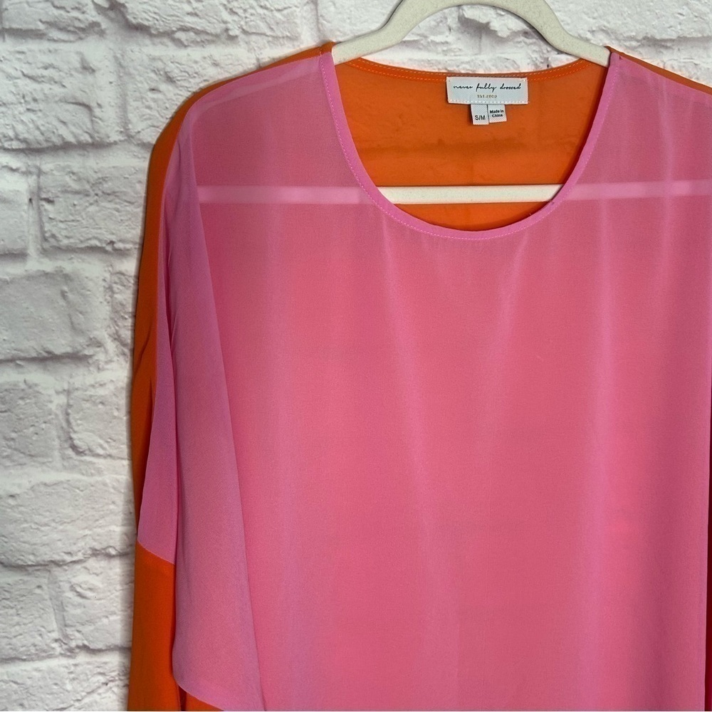 Never Fully Dressed Colorblock High Low Chiffon Blouse - Picture 10 of 15